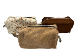 Toiletry Bag Natural Cowhide - Assorted Colors
