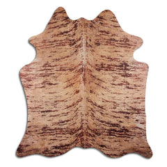 Cowhide Rug Distressed Frog Brown Large