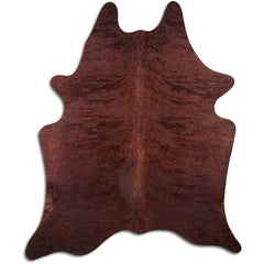 Cowhide Rug Distressed Frog Brown Large