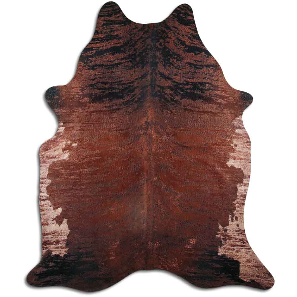 Cowhide Rug Distressed Frog Brown Large