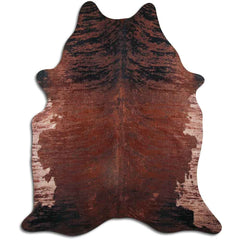 Cowhide Rug Distressed Frog Brown Large