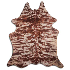 Cowhide Rug Distressed Snake Brown Large