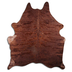 Cowhide Rug Distressed Croc Brown Medium