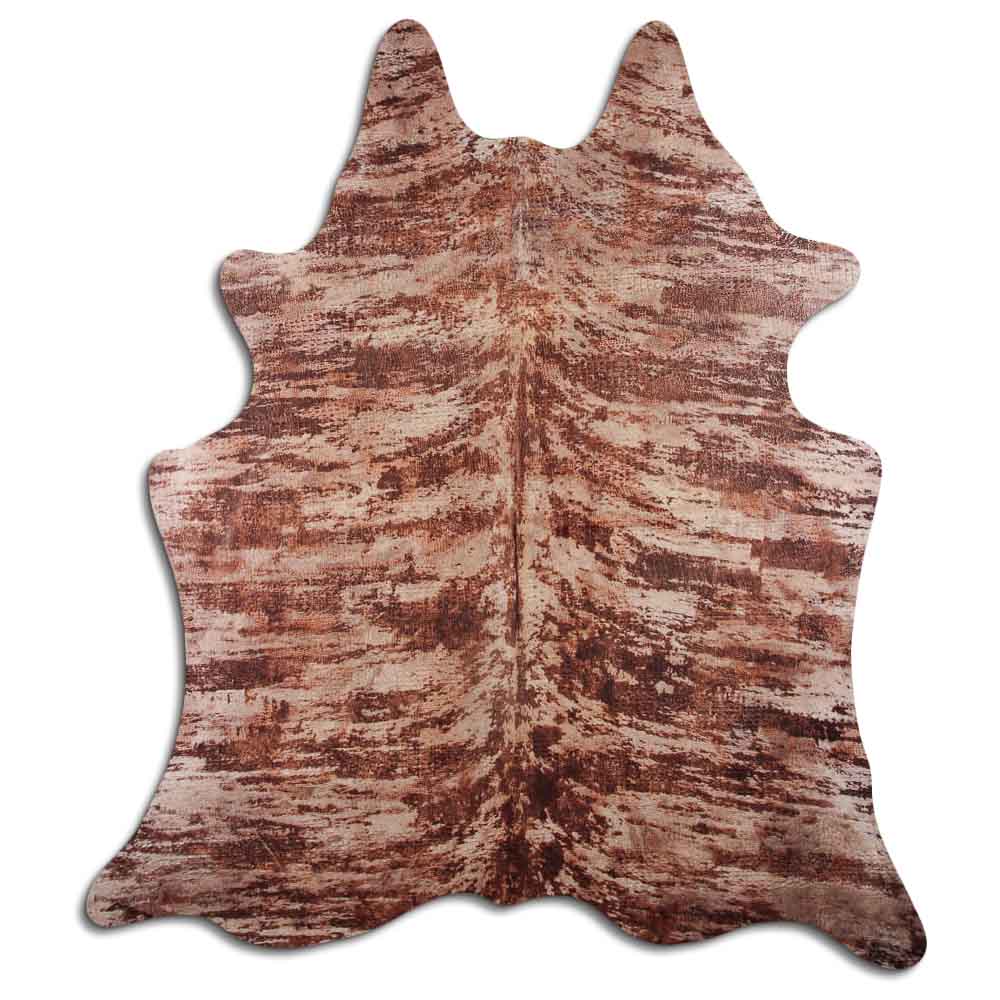 Cowhide Rug Distressed Croc Brown Medium