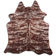 Cowhide Rug Distressed Croc Brown Medium