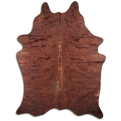 Cowhide Rug Distressed Croc Brown Medium