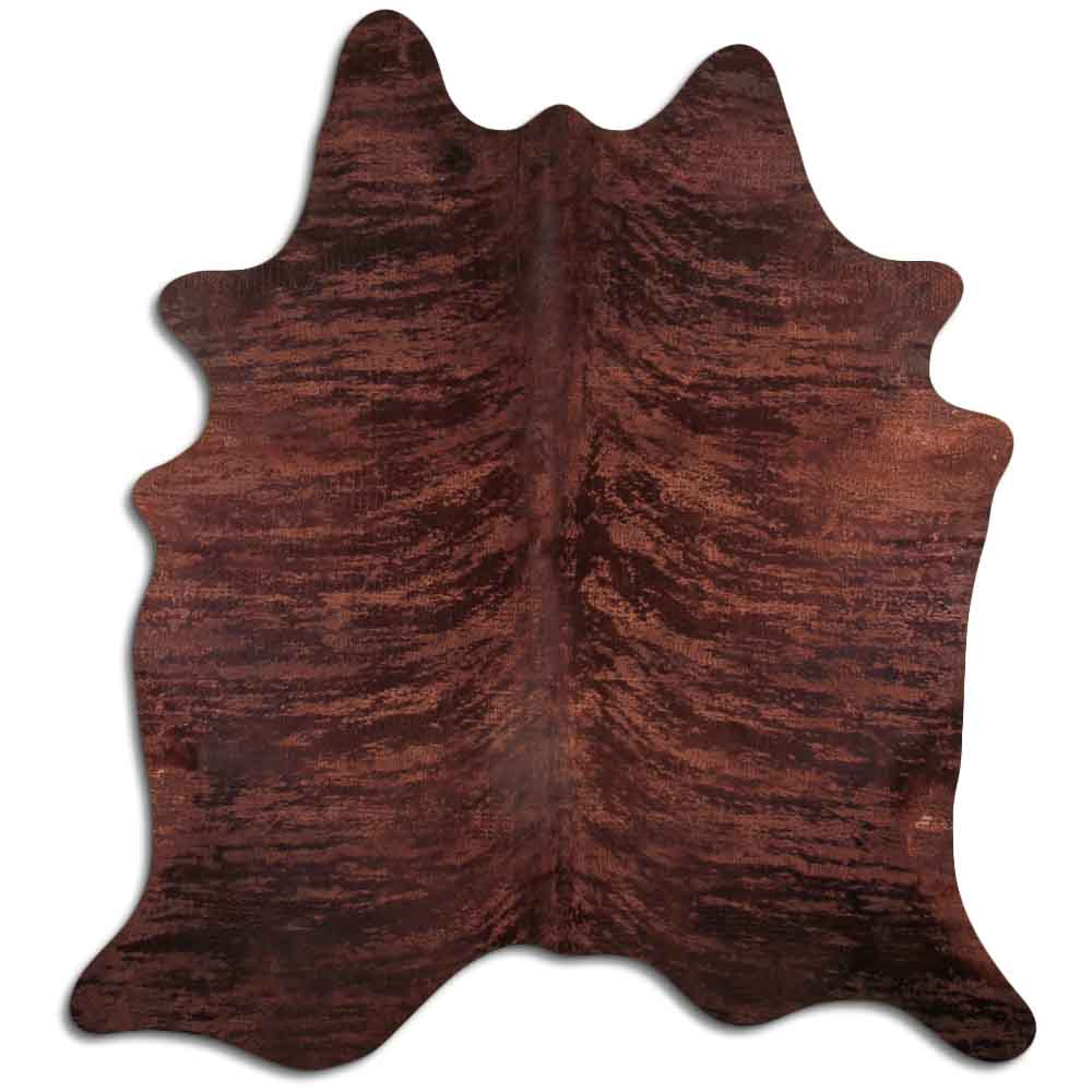 Cowhide Rug Distressed Croc Brown Medium