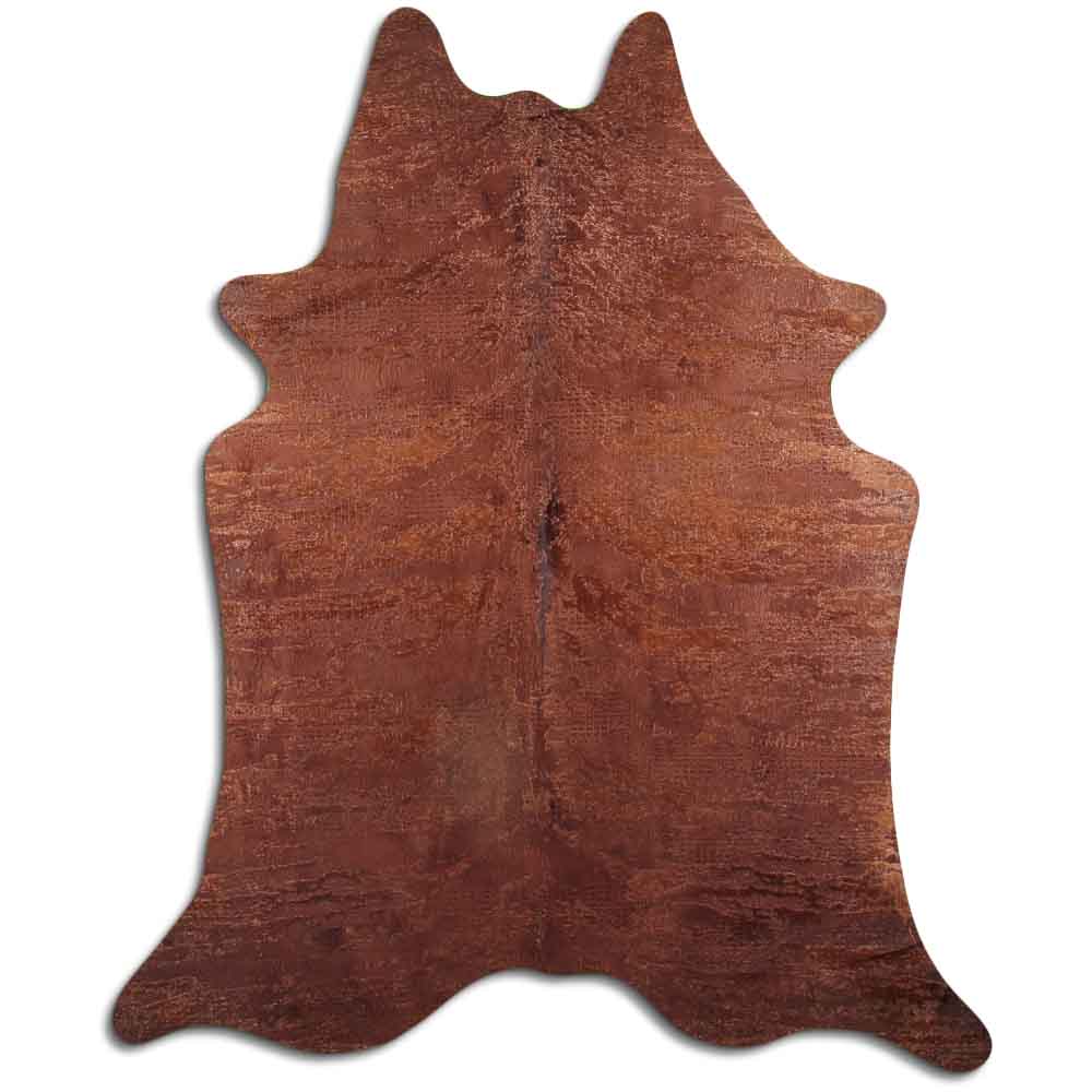 Cowhide Rug Distressed Croc Brown Medium