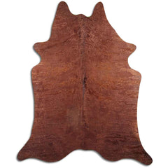 Cowhide Rug Distressed Croc Brown Medium