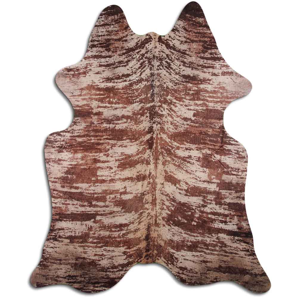 Cowhide Rug Distressed Croc Brown Large