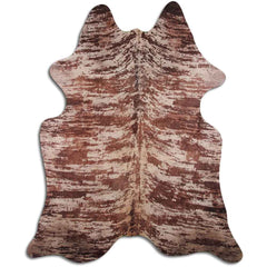 Cowhide Rug Distressed Croc Brown Large