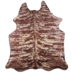 Cowhide Rug Distressed Croc Brown Large