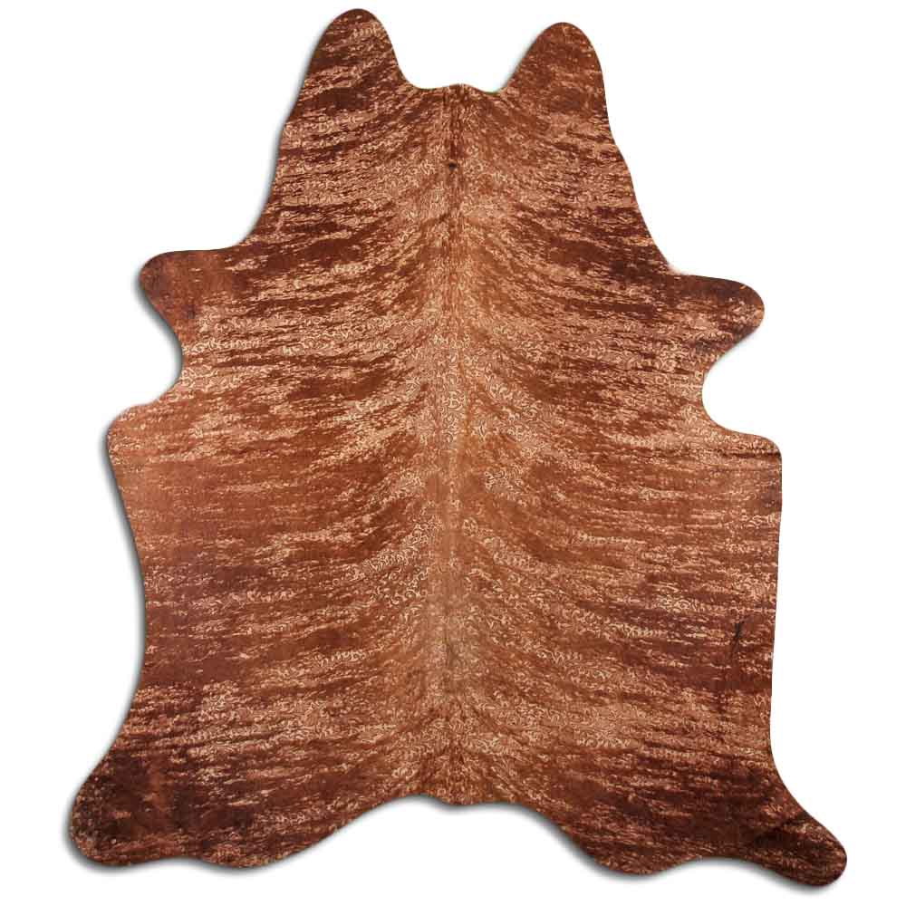 Cowhide Rug Distressed Floral Tan Medium