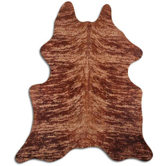 Cowhide Rug Distressed Floral Tan Medium