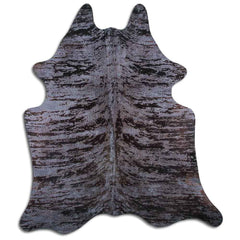 Cowhide Rug Distressed Frog Grey Medium