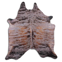 Cowhide Rug Distressed Frog Grey Medium