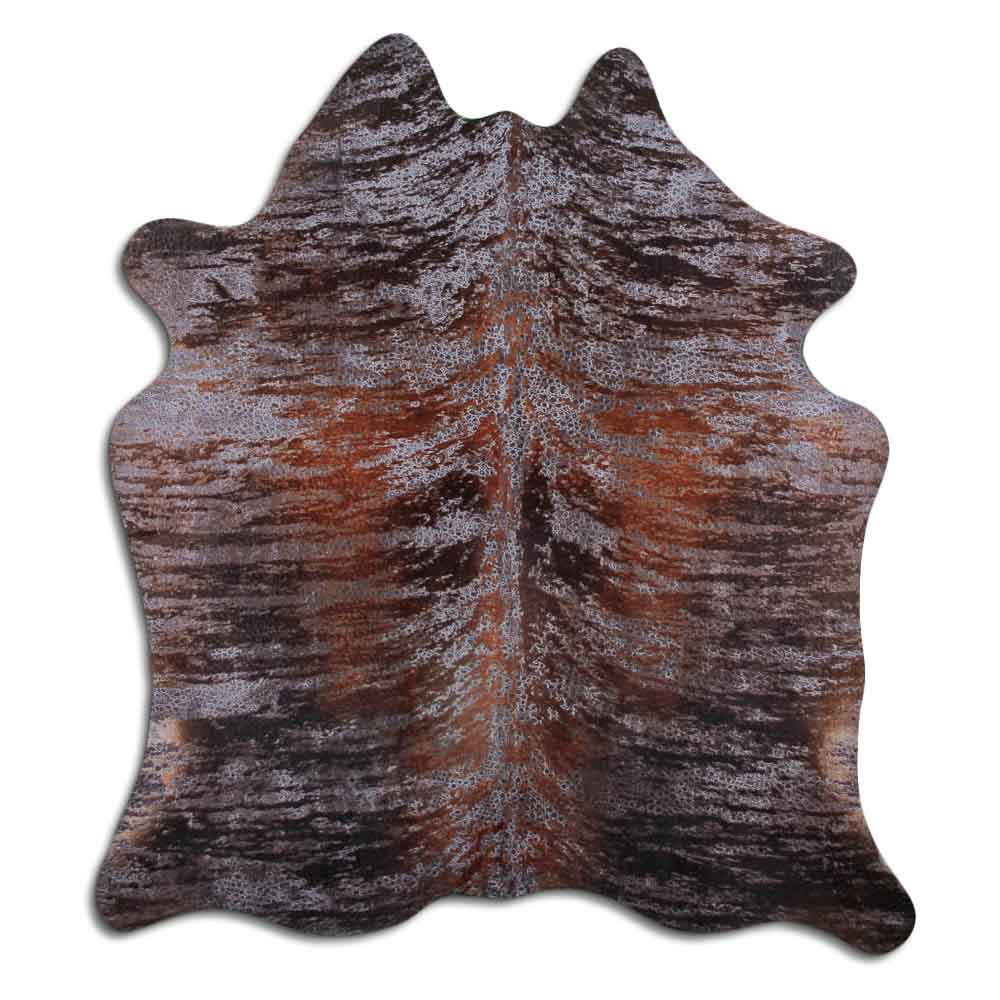 Cowhide Rug Distressed Frog Grey Medium