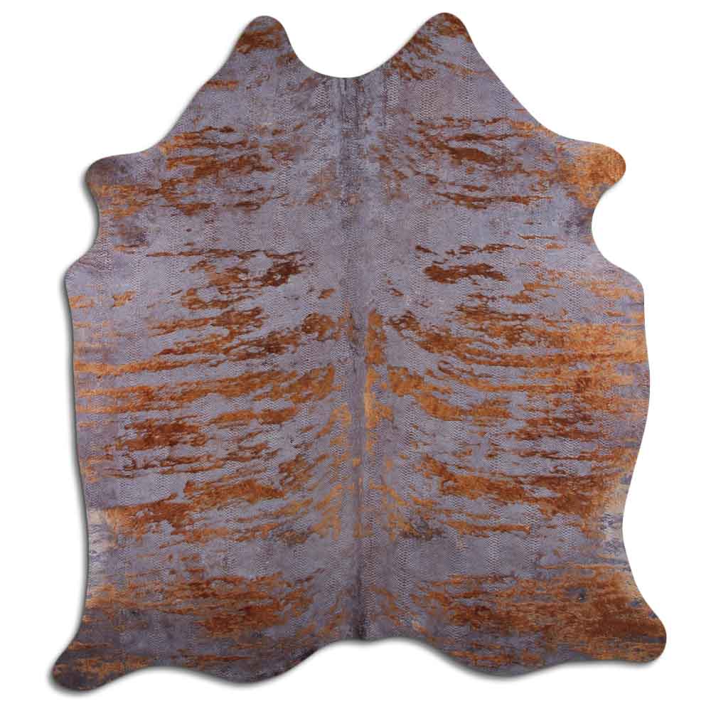 Cowhide Rug Distressed Snake Grey Medium