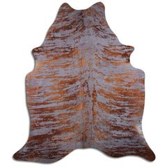 Cowhide Rug Distressed Snake Grey Medium