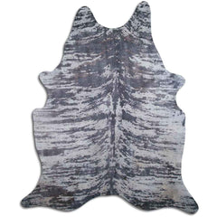 Cowhide Rug Distressed Snake Grey Medium