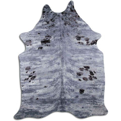 Cowhide Rug Distressed Snake Grey Large