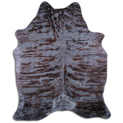 Cowhide Rug Distressed Snake Grey Large