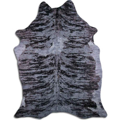 Cowhide Rug Distressed Snake Grey Large
