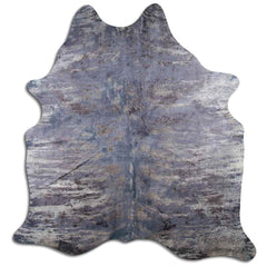 Cowhide Rug Distressed Snake Grey Large