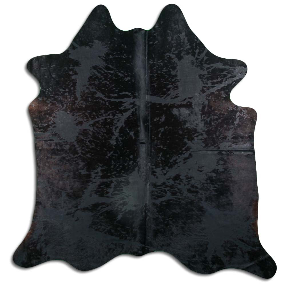 Cowhide Rug Distressed Black Medium