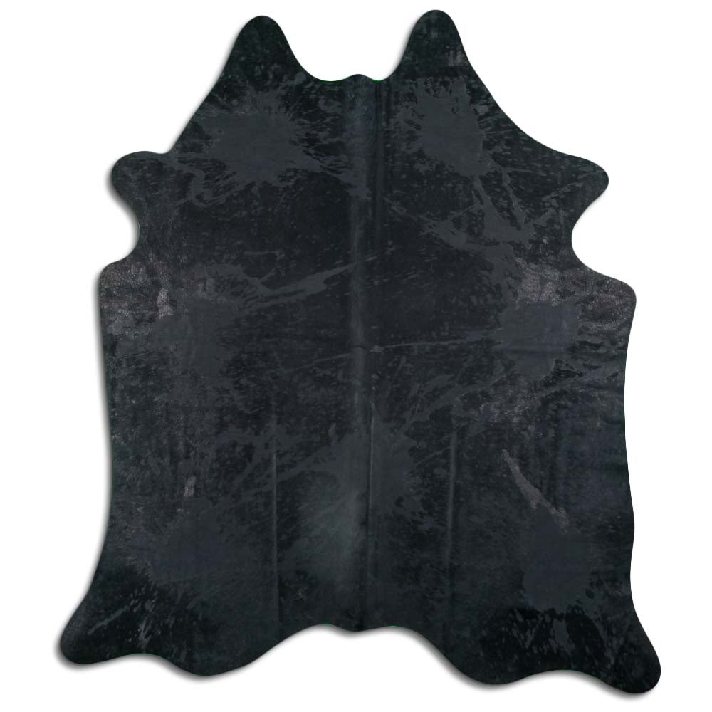 Cowhide Rug Distressed Black Medium