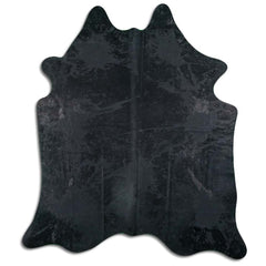 Cowhide Rug Distressed Black Medium