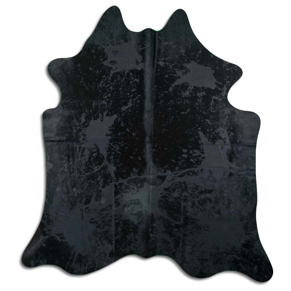 Cowhide Rug Distressed Black Medium