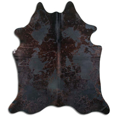 Cowhide Rug Distressed Black Medium