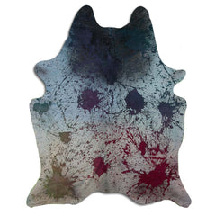 Cowhide Rug Distressed Tie Dye Large