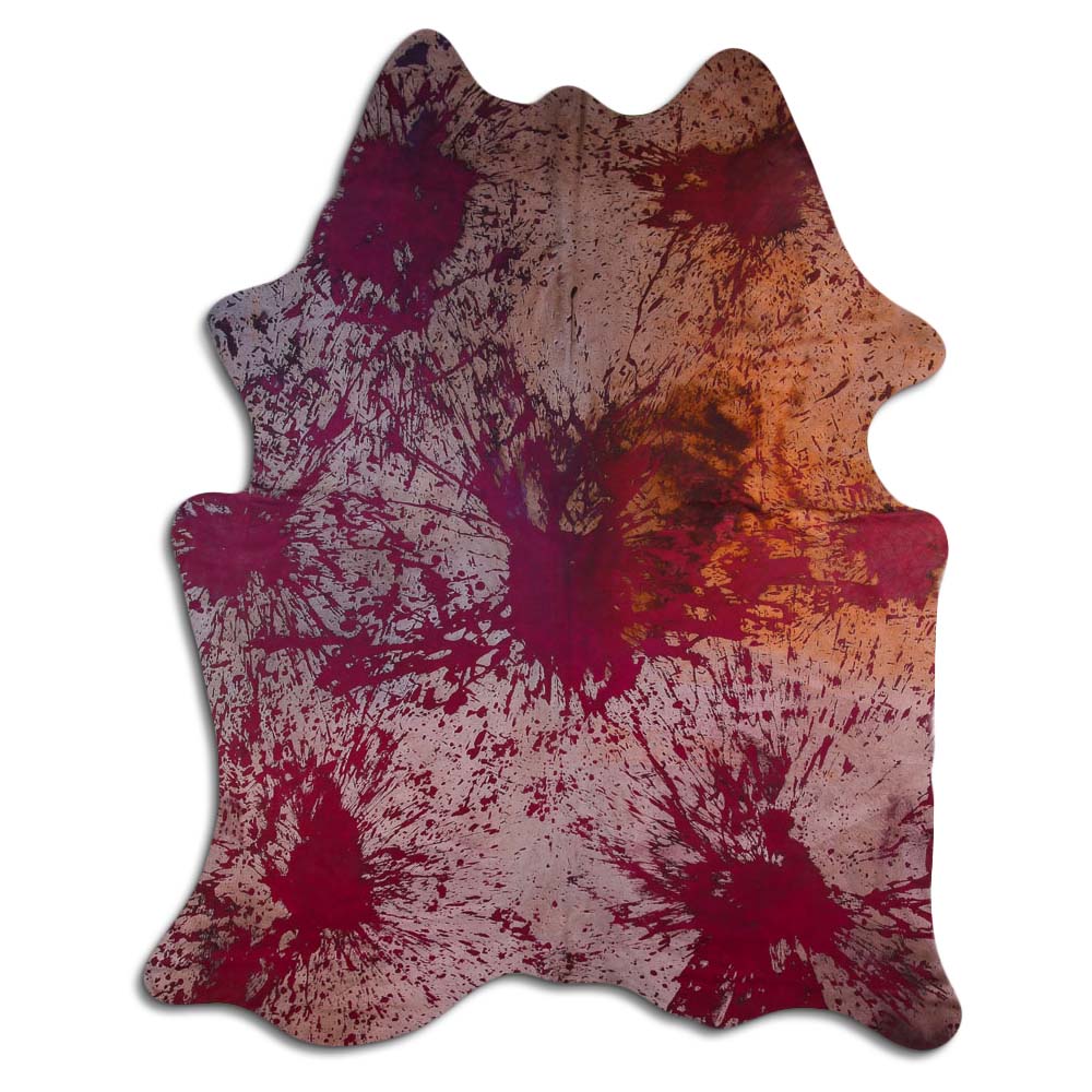 Cowhide Rug Distressed Tie Dye Large