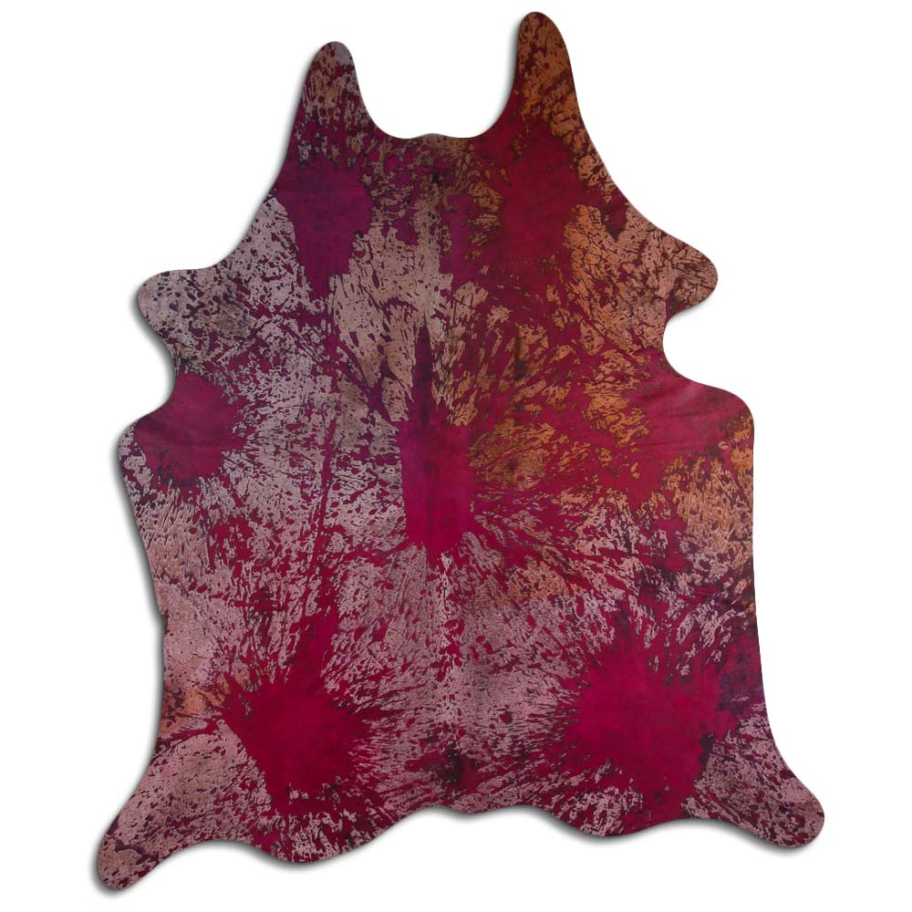 Cowhide Rug Distressed Tie Dye Large