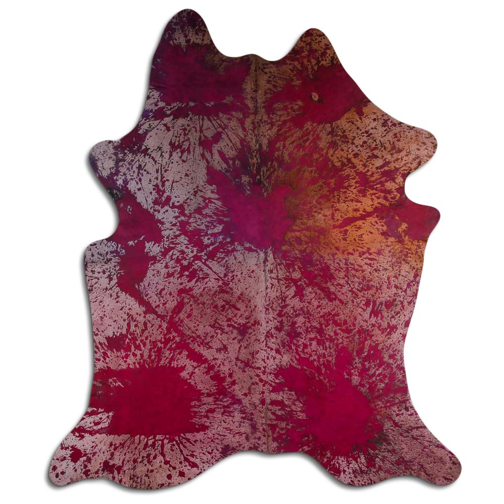 Cowhide Rug Distressed Tie Dye Large