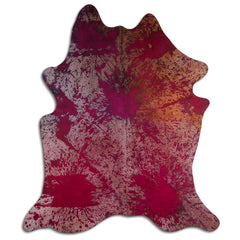 Cowhide Rug Distressed Tie Dye Large