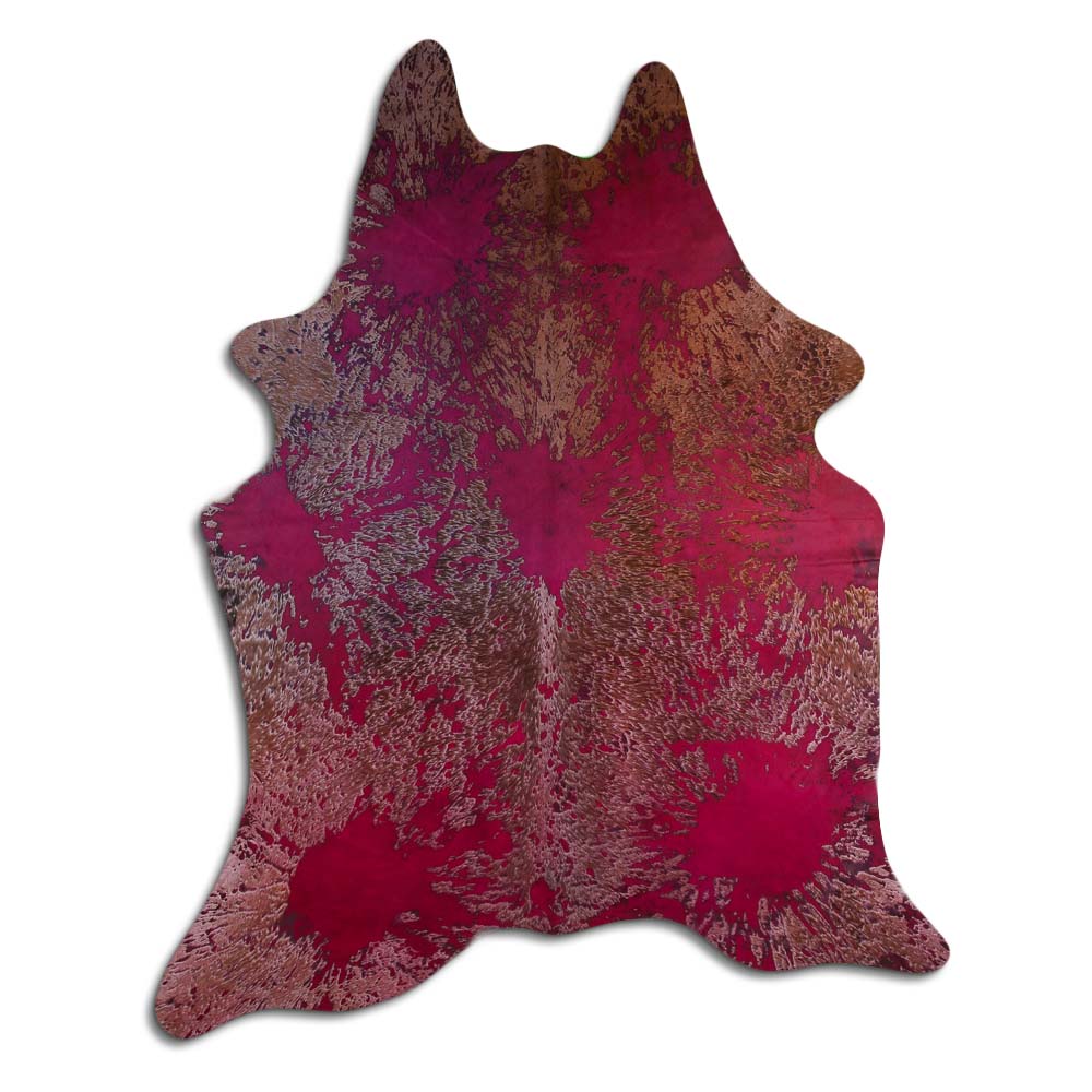 Cowhide Rug Distressed Tie Dye Large