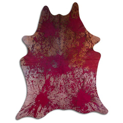 Cowhide Rug Distressed Tie Dye Large