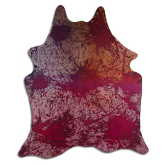 Cowhide Rug Distressed Tie Dye Large