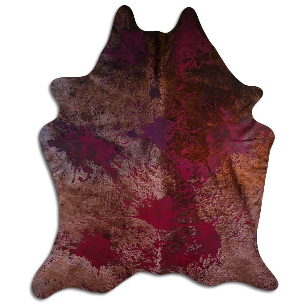 Cowhide Rug Distressed Tie Dye Large