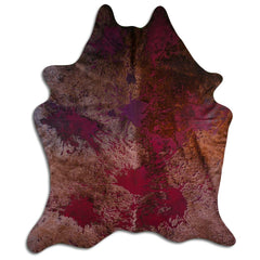 Cowhide Rug Distressed Tie Dye Large