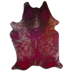 Cowhide Rug Distressed Tie Dye Large