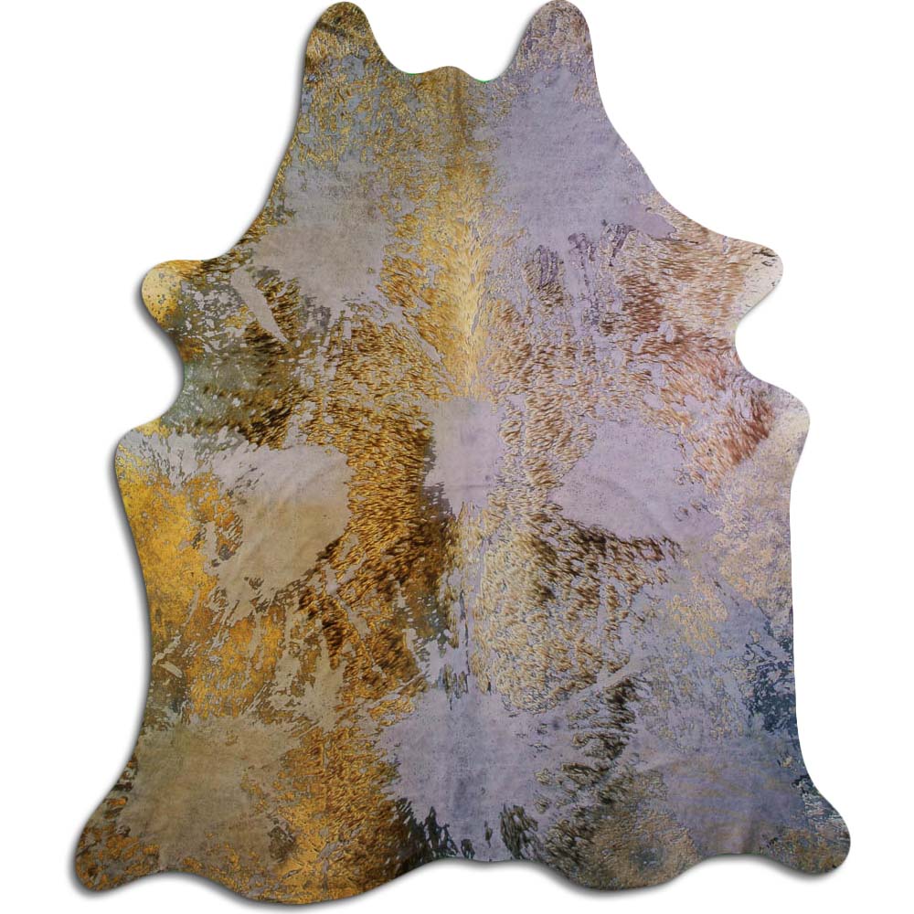 Cowhide Rug Distressed Tie Dye Large