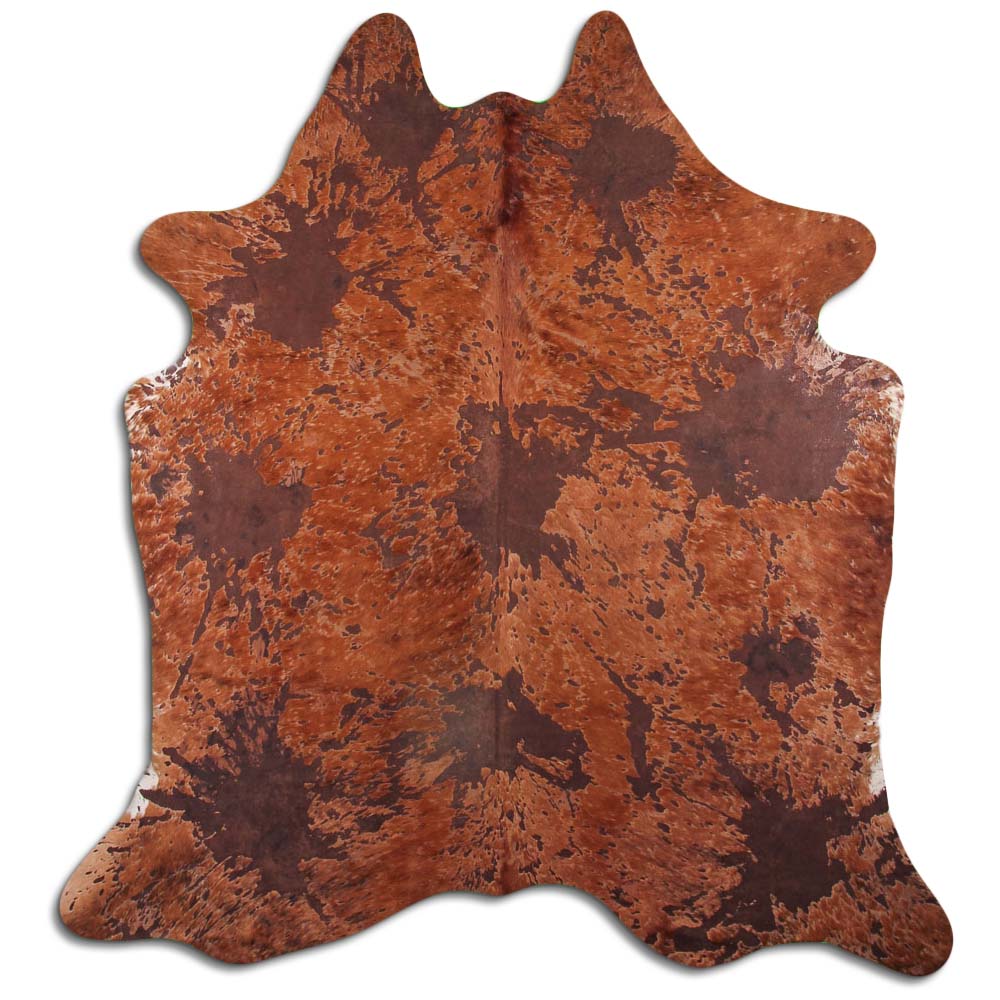 Cowhide Rug Distressed Brown Medium