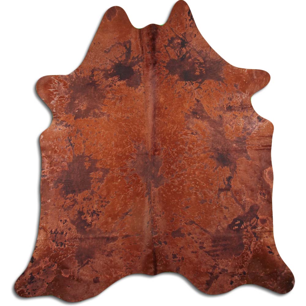 Cowhide Rug Distressed Brown Medium