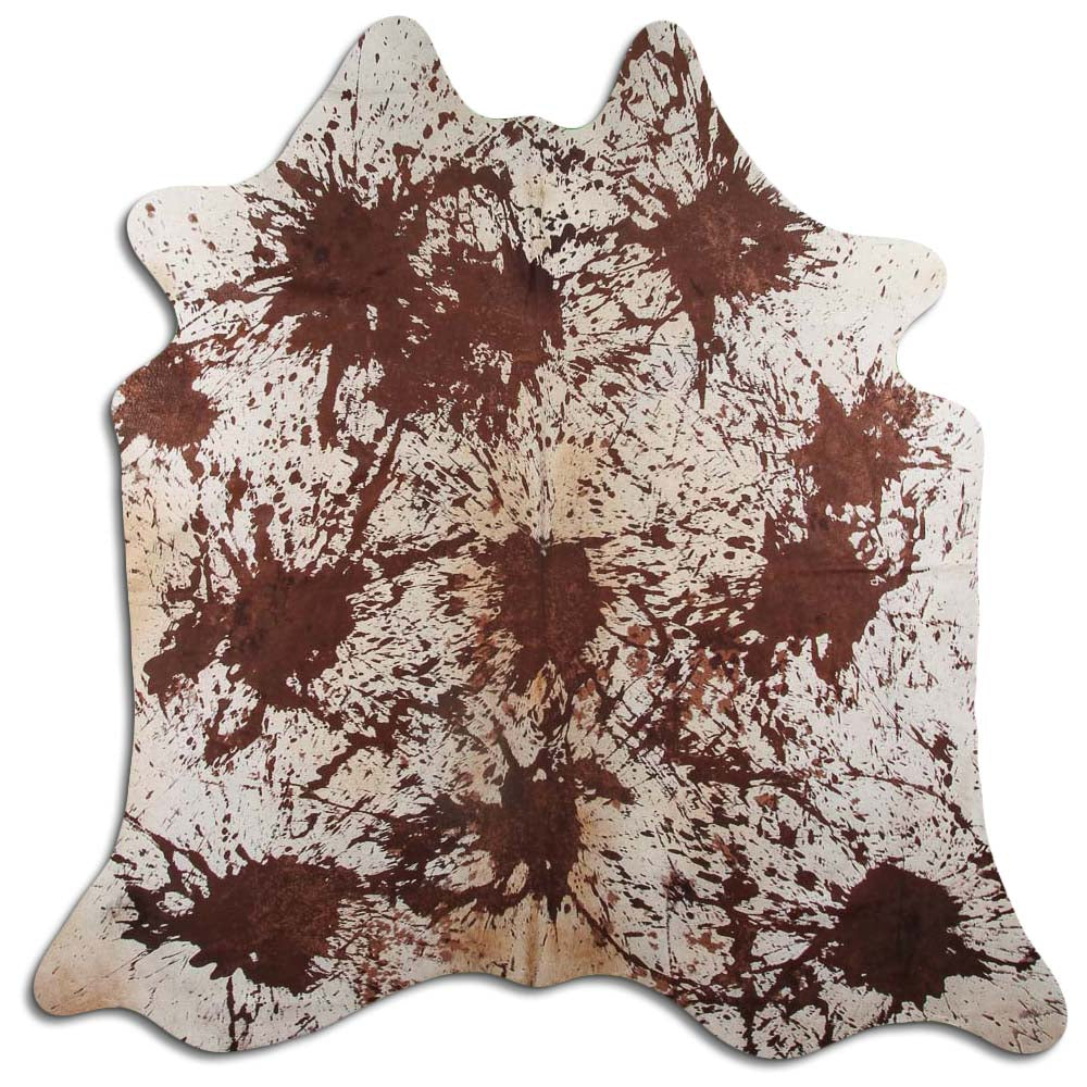 Cowhide Rug Distressed Brown Medium