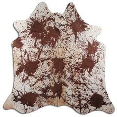 Cowhide Rug Distressed Brown Medium