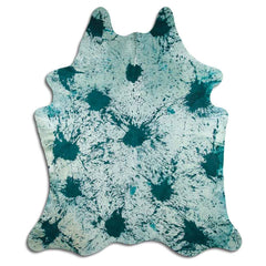 Cowhide Rug Distressed Emerald Large